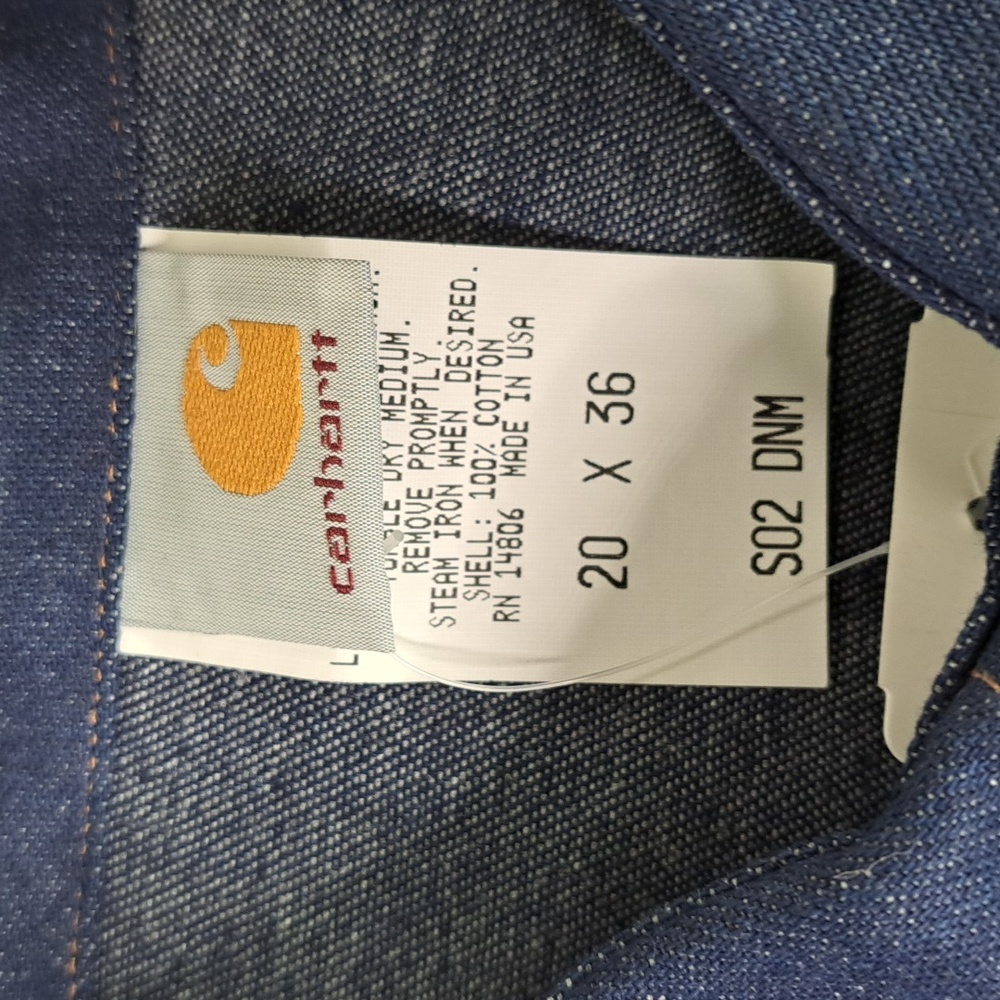 Carhartt Vintage Western Denim Pearl Snap Shirt Size 20x36 🇺🇸(3XL-4XL) - Picture 4 of 11